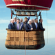 The president, vice president, House speaker, president pro tempore of the Senate, Secretary of State, Secretary of the Treasury, Secretary of Defense, and attorney general shortly into their ill-advised hot-air balloon trip.